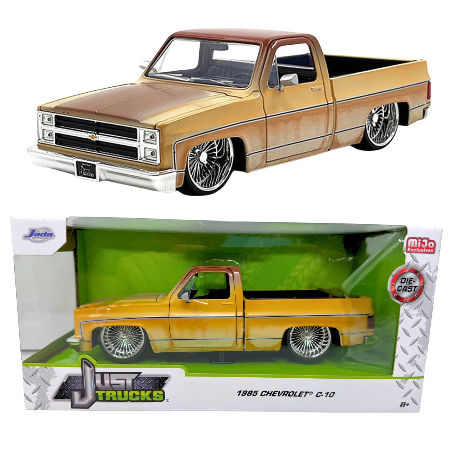 Jada 1985 Chevrolet C10 Pickup Truck Just Trucks Series 1:24 Diecast (Rusted)