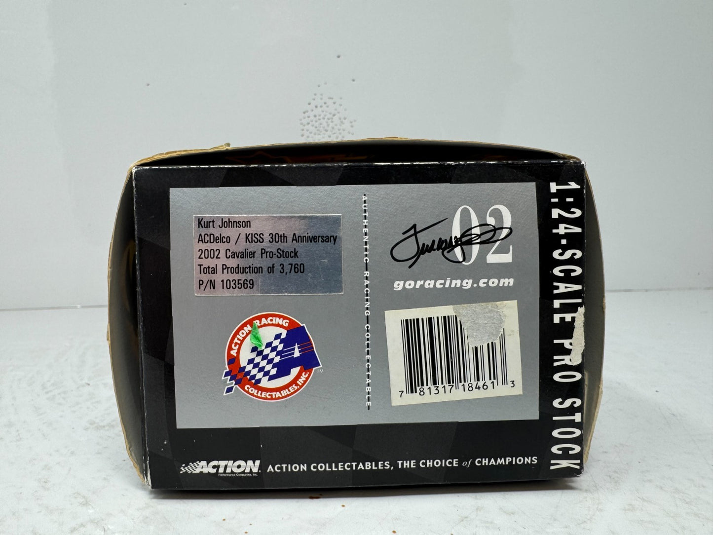 Action NHRA Kurt Johnson Kiss 30th Anniversary Cavalier Pro Stock 1:24 Diecast