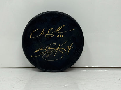 Cheryl Pounder & Becky Kellar Team Canada Autograph Puck Gold Auto