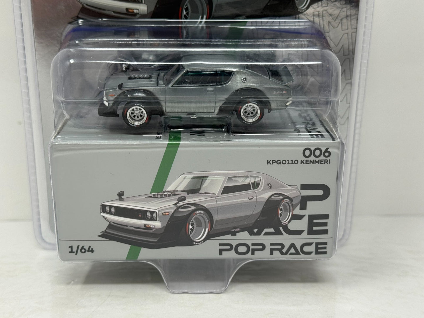 Pop Race 1971 Nissan Skyline KPGC110 Kenmeri 1:64 Diecast