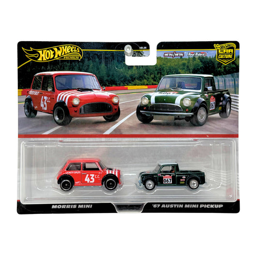 Hot Wheels Premium Morris Mini & 1967 Austin Mini Pickup 2-Pack 1:64 Diecast