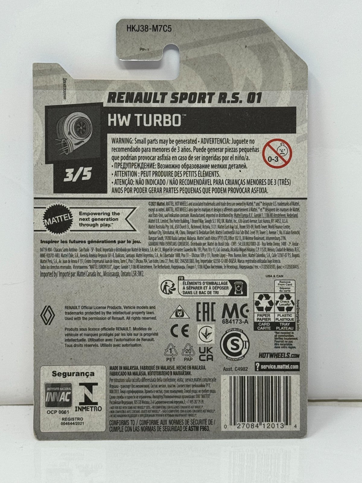 Hot Wheels Turbo Renault Sport R.S. 01 1:64 Diecast