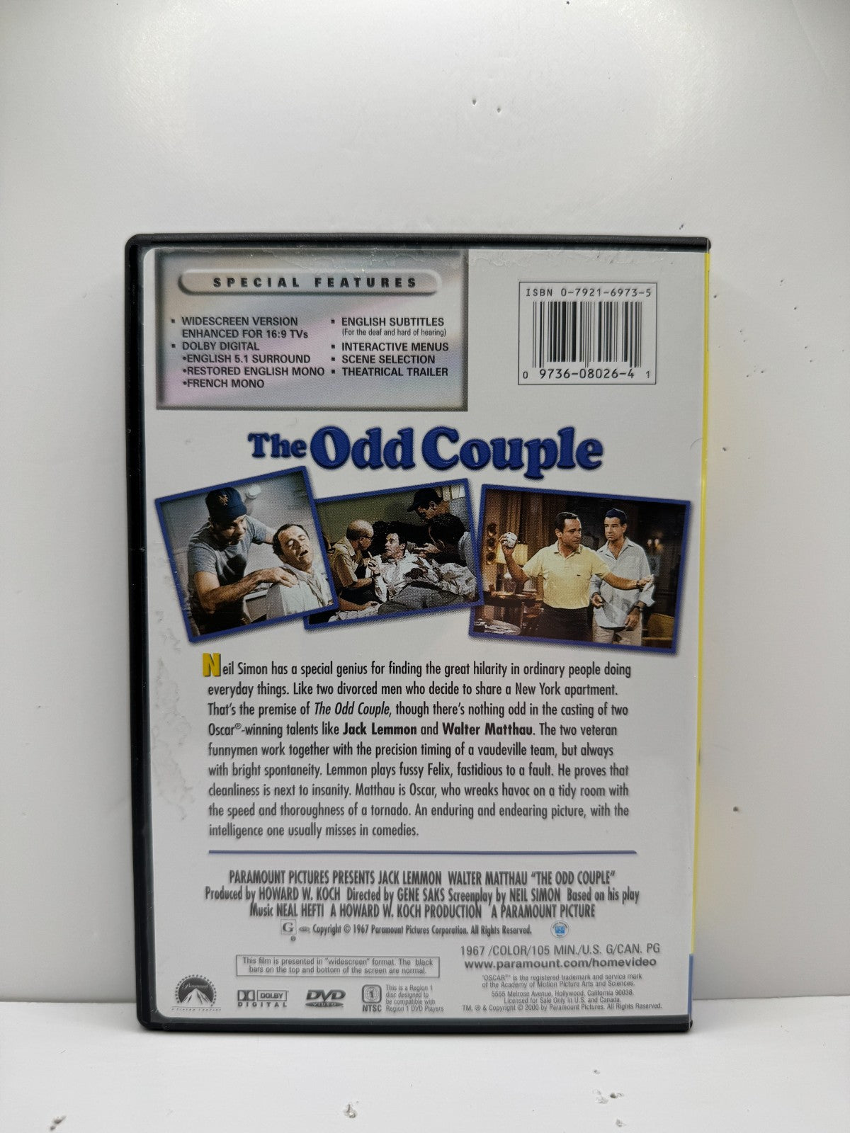 The Odd Couple (DVD) Jack Lemmon Walter Matthau Comedy