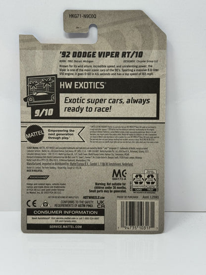 Hot Wheels HW Exotics 1992 Dodge Viper RT-10 1:64 Diecast Red
