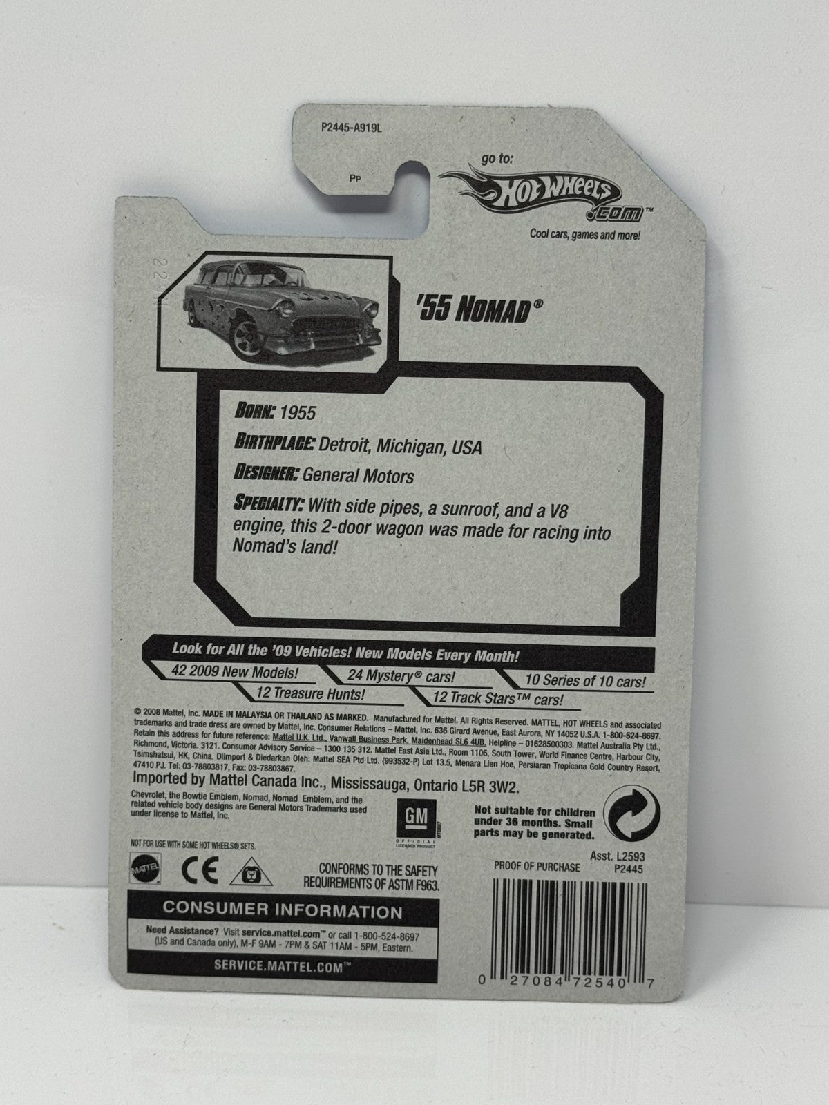 Hot Wheels Heat Fleet ’09 1955 Chevy Nomad 1:64 Diecast Factory Sealed