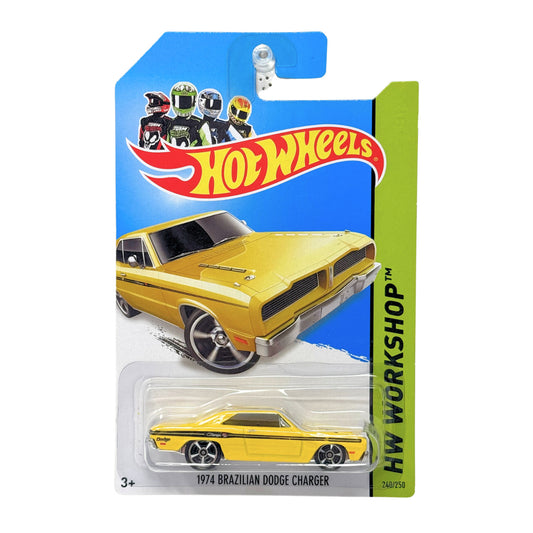 Hot Wheels Workshop 1974 Brazilian Dodge Charger 1:64 Diecast Yellow