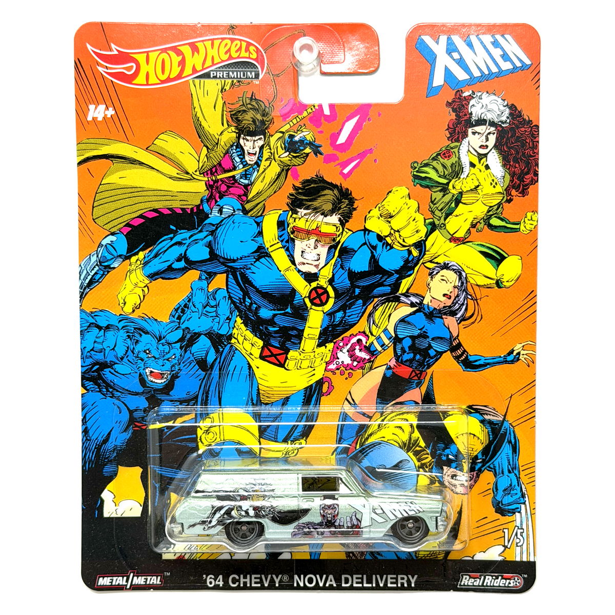 Hot Wheels Premium Marvel X-Men 1964 Chevy Nova Delivery 1:64 Real Riders