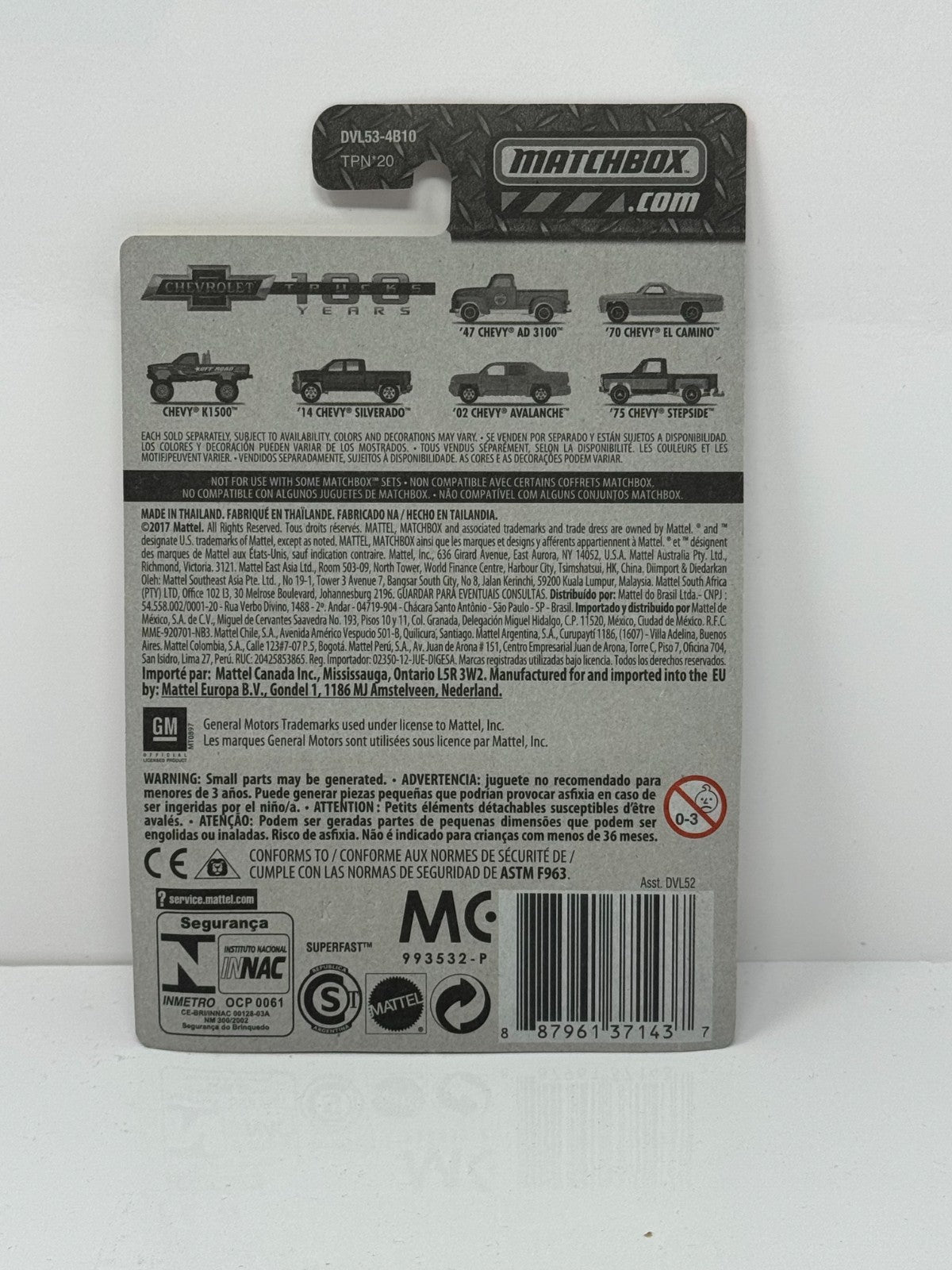 Matchbox Chevy Trucks 100 Years 1947 Chevy AD 3100 1:64 Diecast