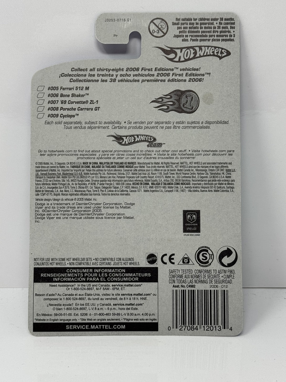 Hot Wheels 2006 First Editions 2006 Dodge Viper Coupe 1:64 Diecast