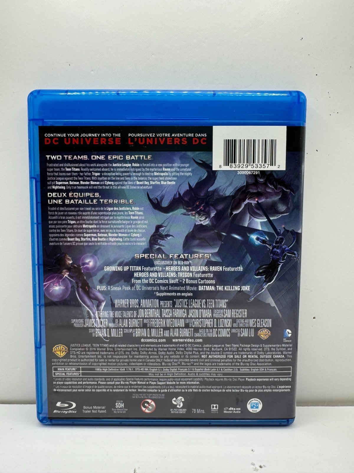 Justice League vs. Teen Titans (Blu-ray) Stuart Allan DC Good Condition!!!