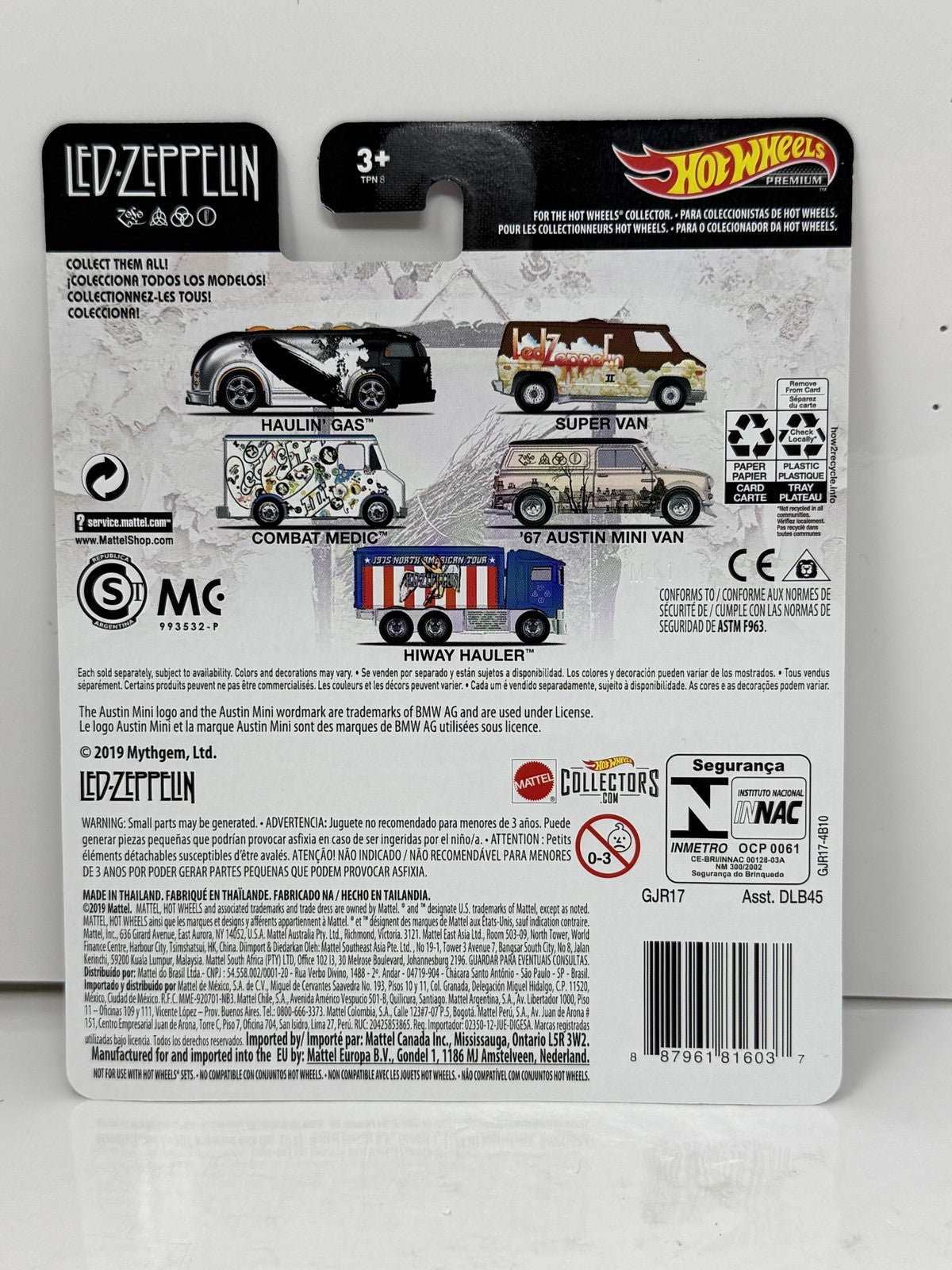 Hot Wheels Premium Led Zeppelin 1967 Austin Mini Van 1:64 Diecast Real Riders