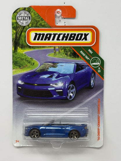 Matchbox Road Trip 2016 Chevrolet Camaro Convertible 1:64 Diecast Blue