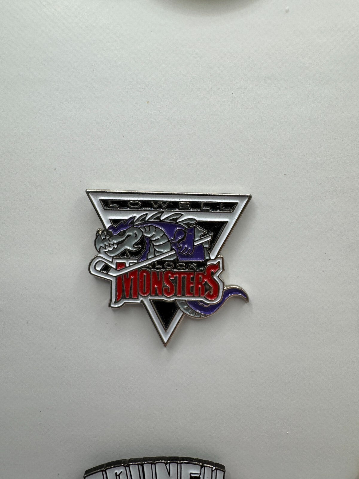Lowell Lock Monsters AHL Hockey Team Logo Lapel Pin UDT1