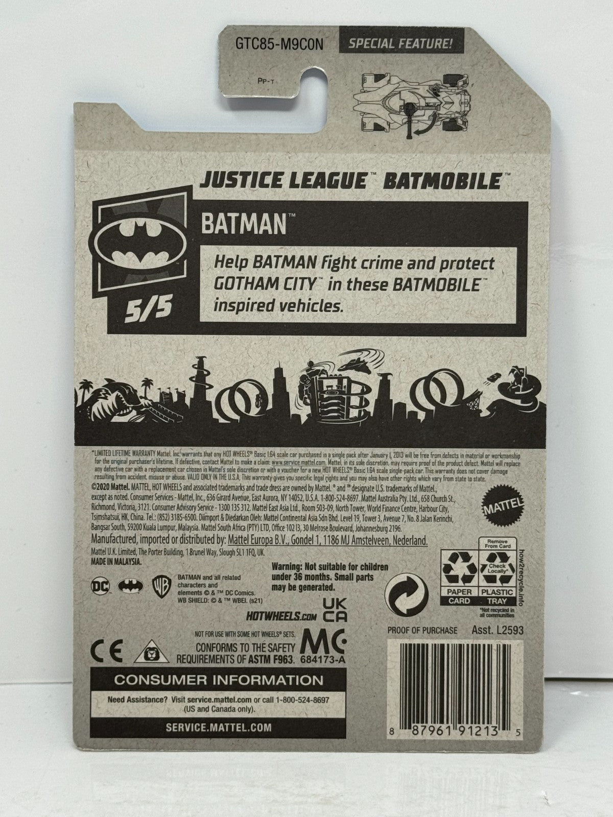 Hot Wheels Treasure Hunt Justice League Batmobile 1:64 Diecast