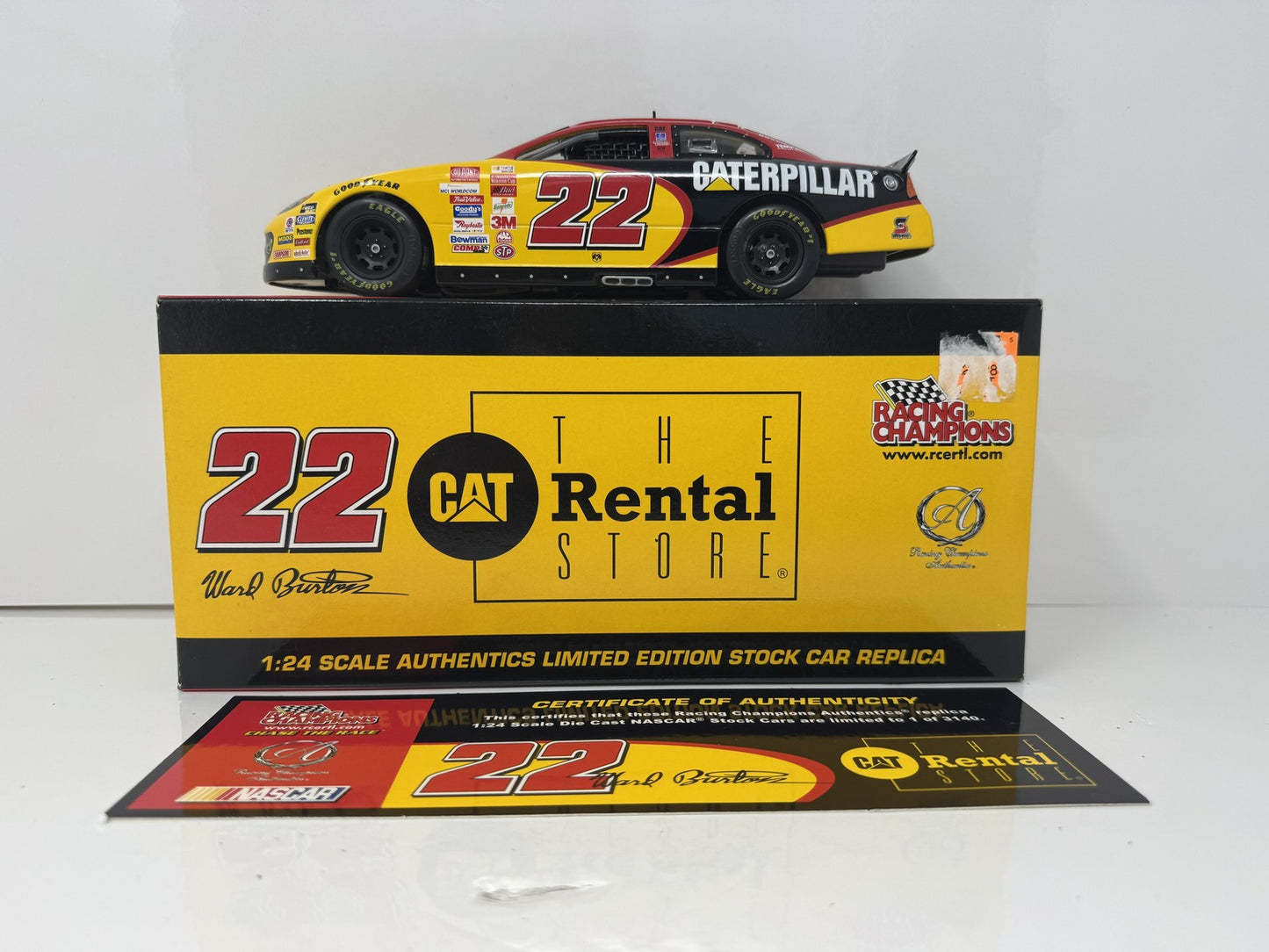 Racing Champions Nascar Ward Burton #22 The Cat Rental Store 1:24 Diecast