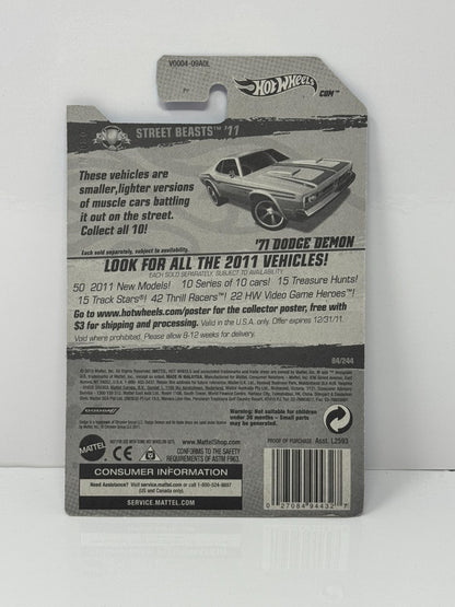 Hot Wheels Street Beasts 1971 Dodge Demon 1:64 Diecast Factory Sealed White