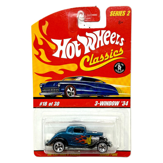 Hot Wheels Classics Series 2 3-Window '34 1:64 Diecast Blue