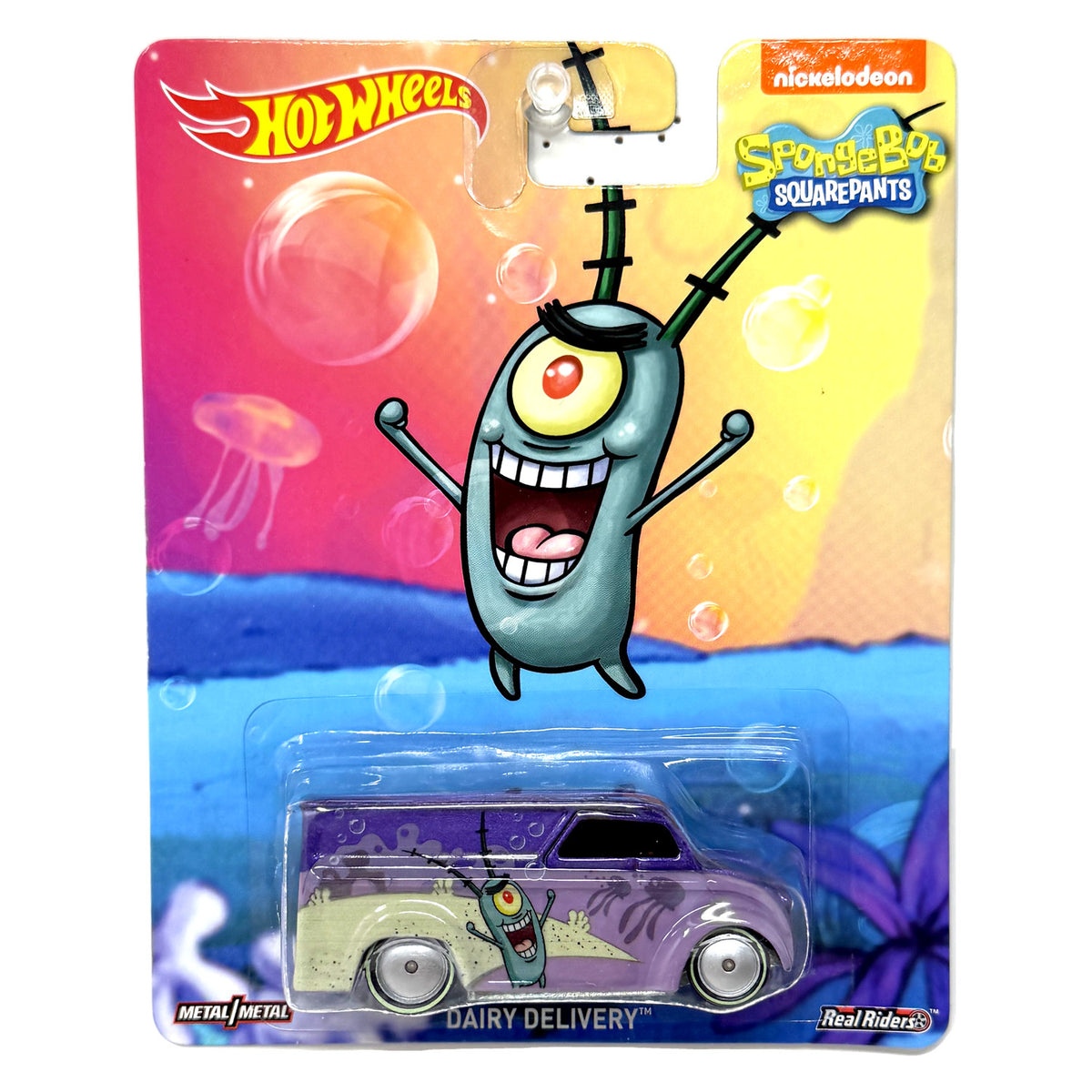 Hot Wheels SpongeBob SquarePants Plankton Dairy Delivery 1:64 Diecast Real Rider