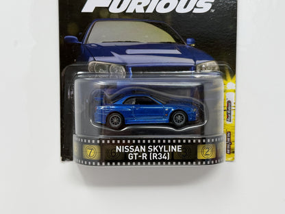 Hot Wheels Retro Entertainment Fast & Furious Nissan Skyline R34 1:64 Diecast