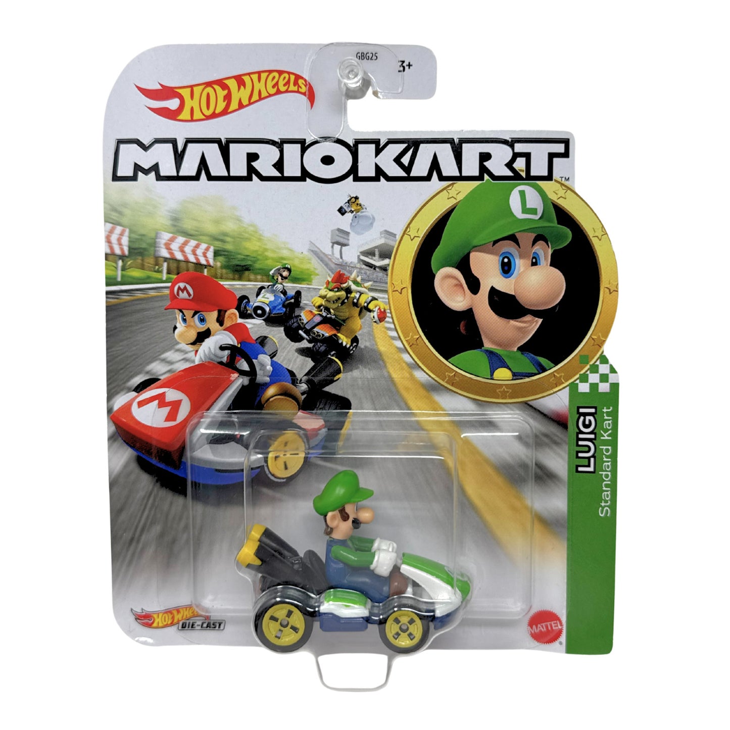Hot Wheels Mario Kart Luigi Standard Kart 1:64 Diecast