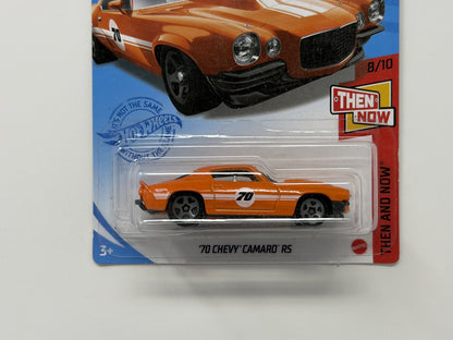 Hot Wheels Then and Now 1970 Chevrolet Camaro RS 1:64 Diecast Orange USA Card