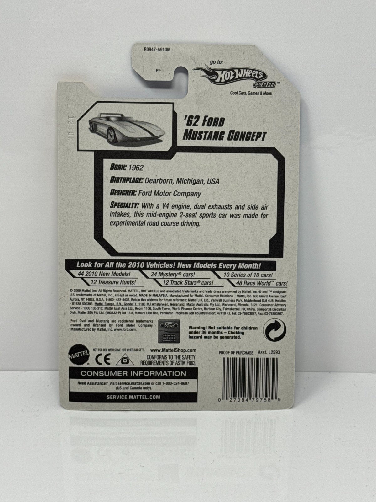 Hot Wheels New Models 1962 Ford Mustang Concept 1:64 Diecast Factory Sealed