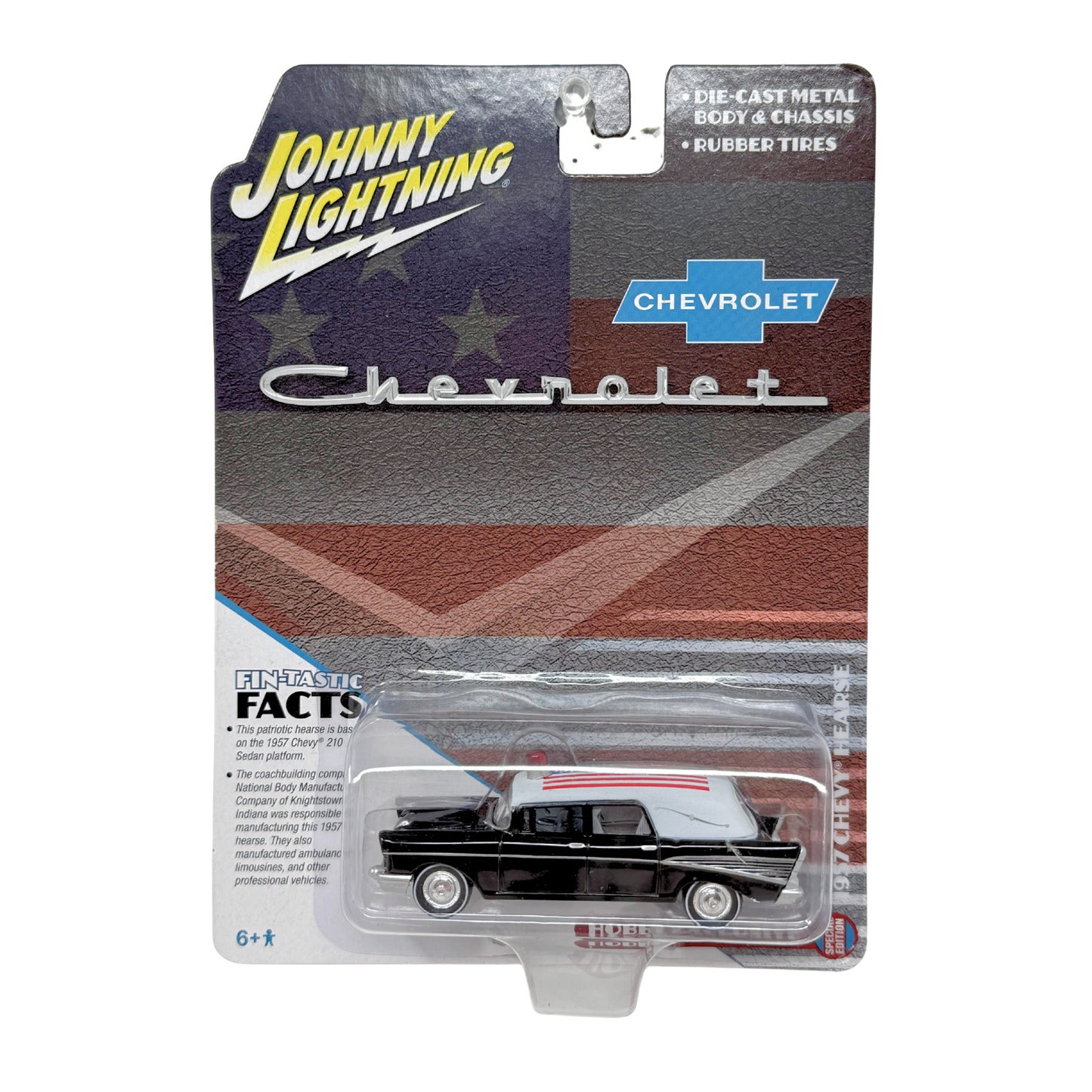 Johnny Lightning Chevrolet 1957 Chevy Hearse Black 1:64 Diecast