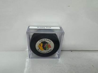Bobby Hull Chicago Blackhawks Signed NHL Autograph Puck Gold Auto