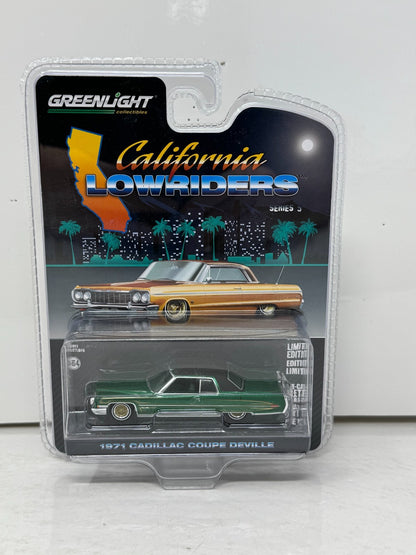 Greenlight 1971 Cadillac Coupe DeVille California Lowrider Series 5 1:64 Diecast