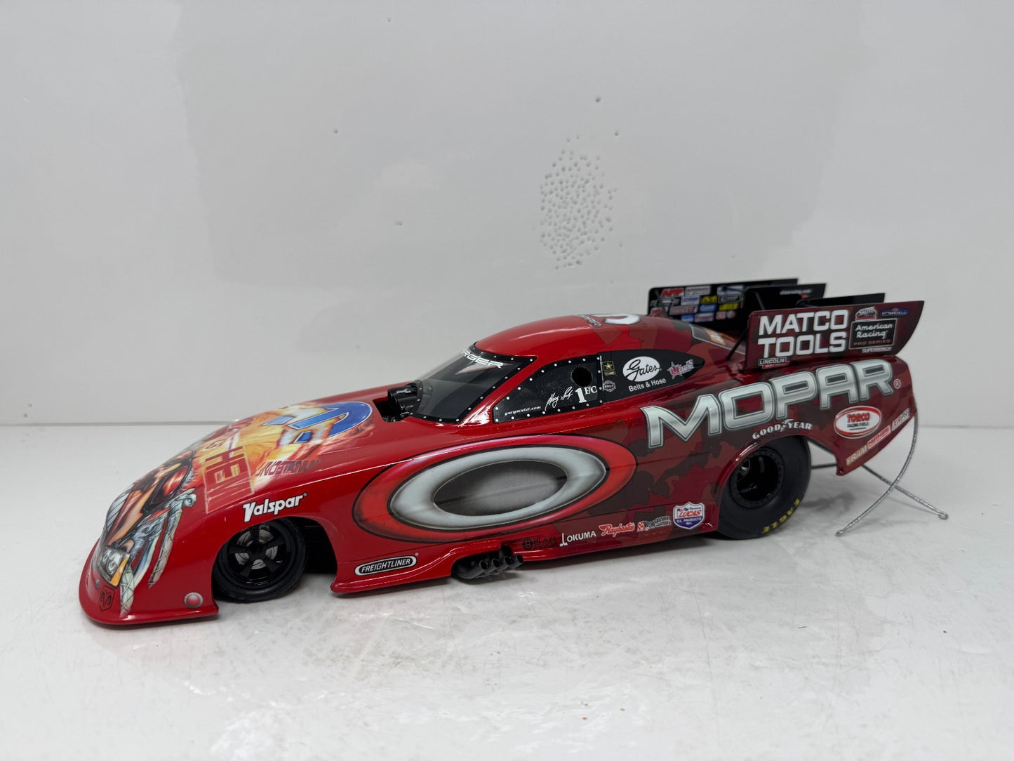 Milestone Gary Scelzi NHRA Oakley Red Camo Dodge Stratus Funny Car 1:16 Scale