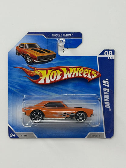 Hot Wheels Muscle Mania 1967 Chevrolet Camaro 1:64 Diecast Orange Short Card
