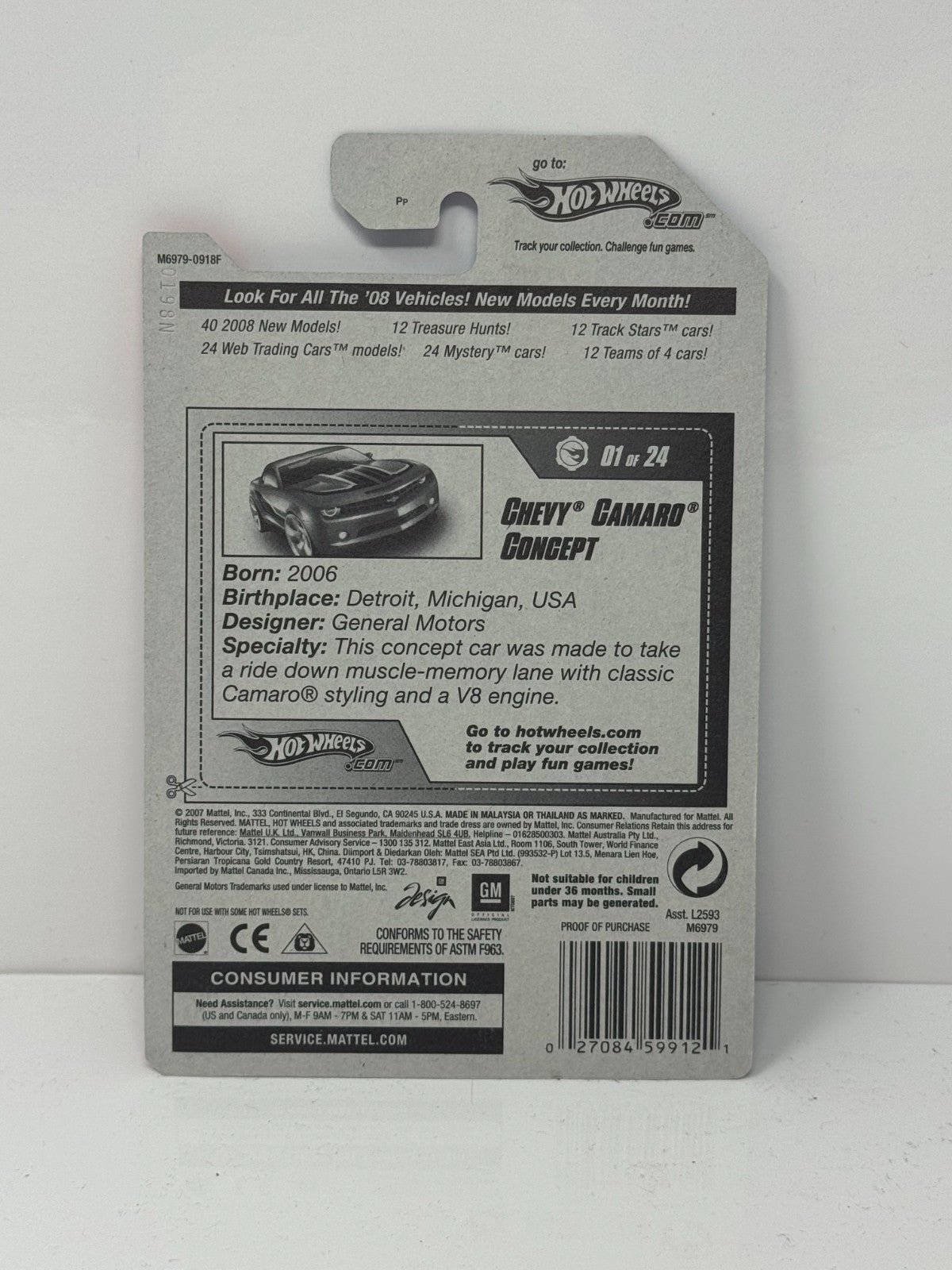 Hot Wheels Web Trading Cars Chevy Camaro Concept 1:64 Diecast Factory Sealed