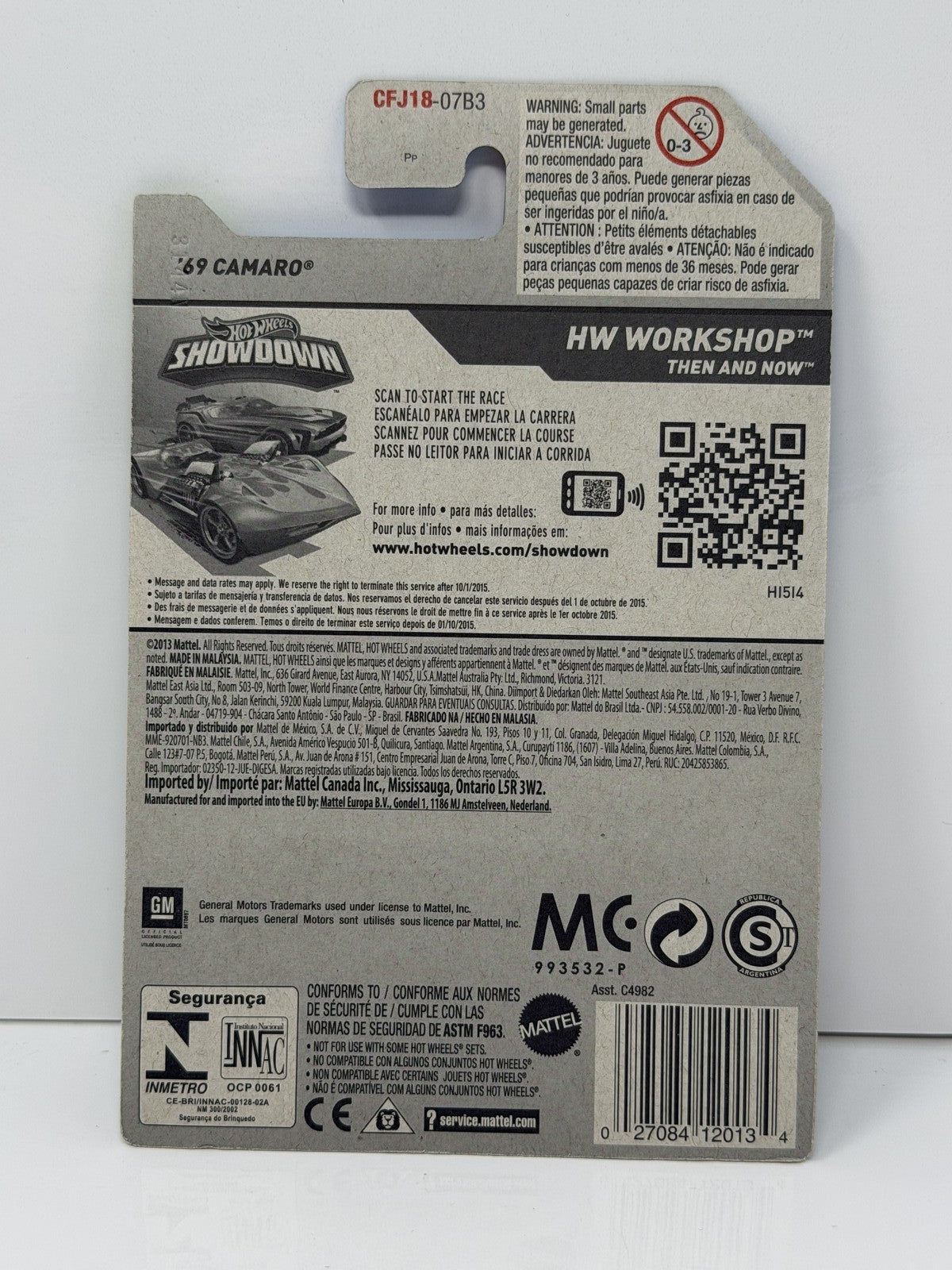Hot Wheels HW Workshop 1969 Chevrolet Camaro 1:64 Diecast White