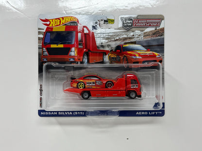 Hot Wheels Premium Team Transport #40 Nissan Silvia S15 & Aero Lift 1:64 Diecast