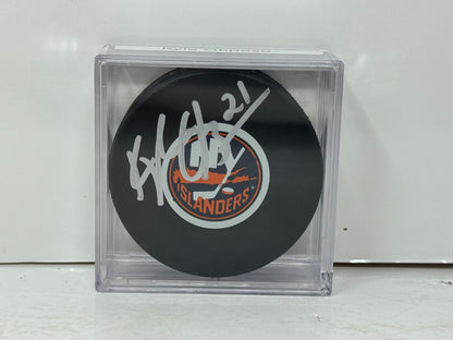 Kyle Okposo New York Islanders Signed NHL Autograph Puck Silver Auto