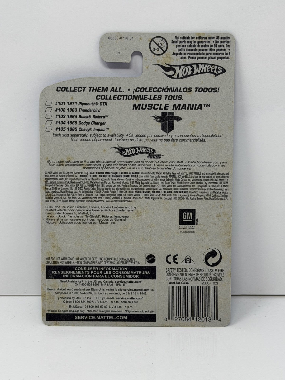 Hot Wheels Muscle Mania 1964 Buick Riviera 1:64 Diecast Copper V2