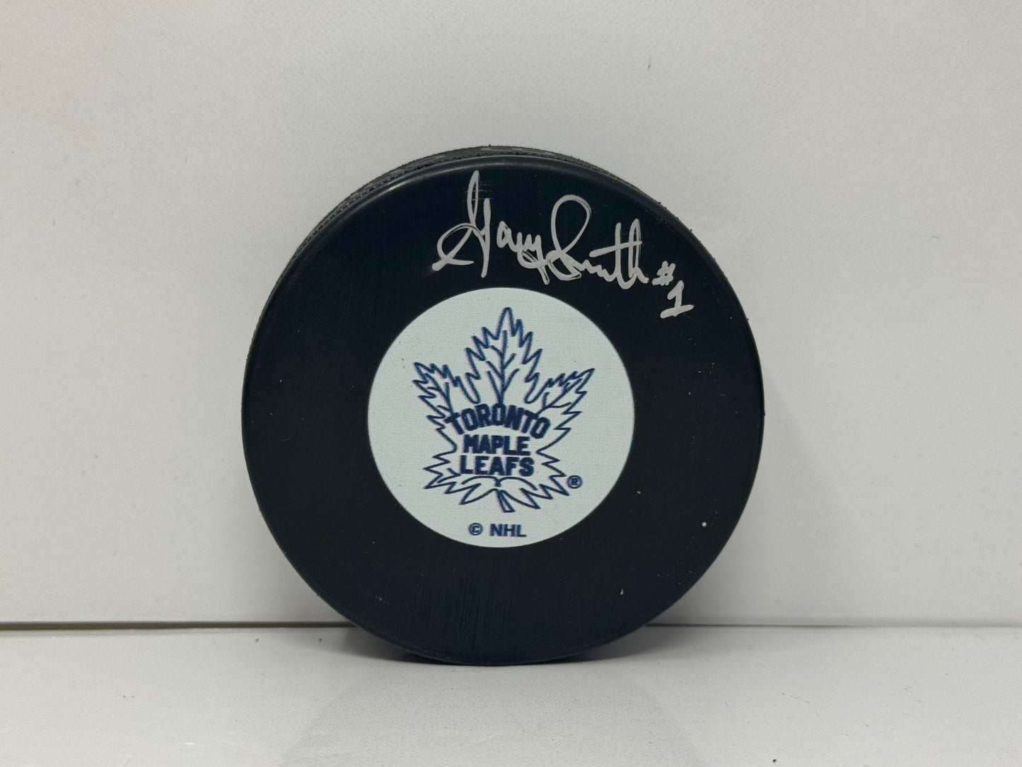 Gary Smith Toronto Maple Leafs Signed NHL Autograph Puck Silver Auto