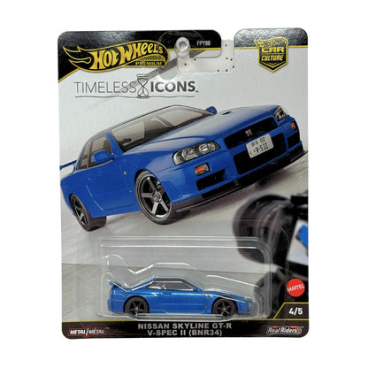 Hot Wheels Premium Timeless Icons Nissan Skyline GT-R VSpec (BNR34) 1:64 Diecast