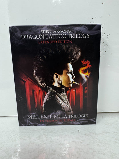Stieg Larsson's Dragon Tattoo Trilogy (Blu-ray) Noomi Rapace Thriller Good Shape