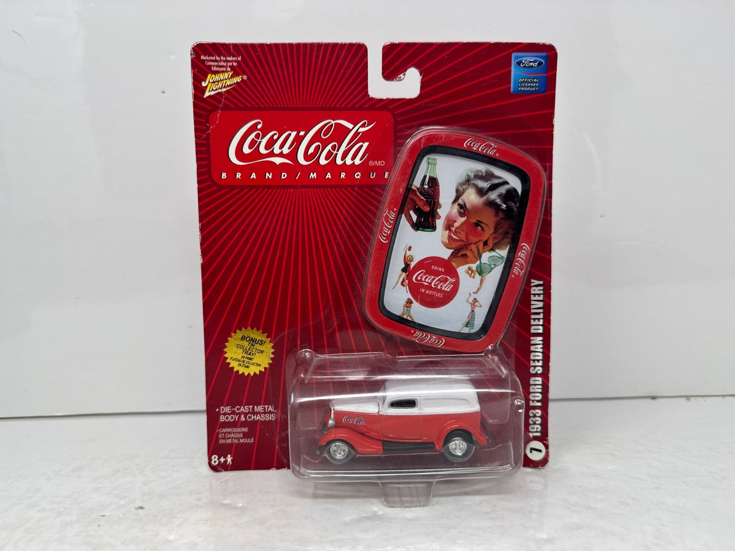 Johnny Lightning Coca-Cola 1933 Ford Sedan Delivery 1:64 Diecast Collector Tray