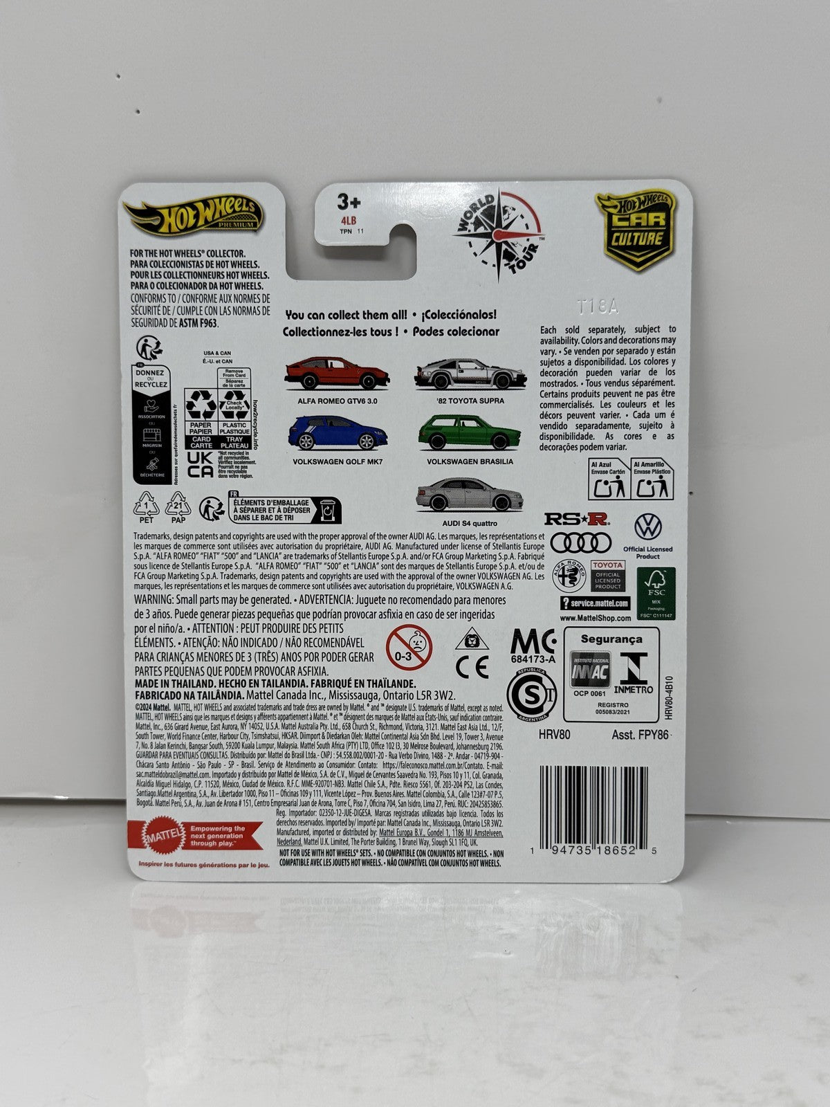 Hot Wheels Premium World Tour Turin Alfa Romeo GTV6 3.0 1:64 Diecast