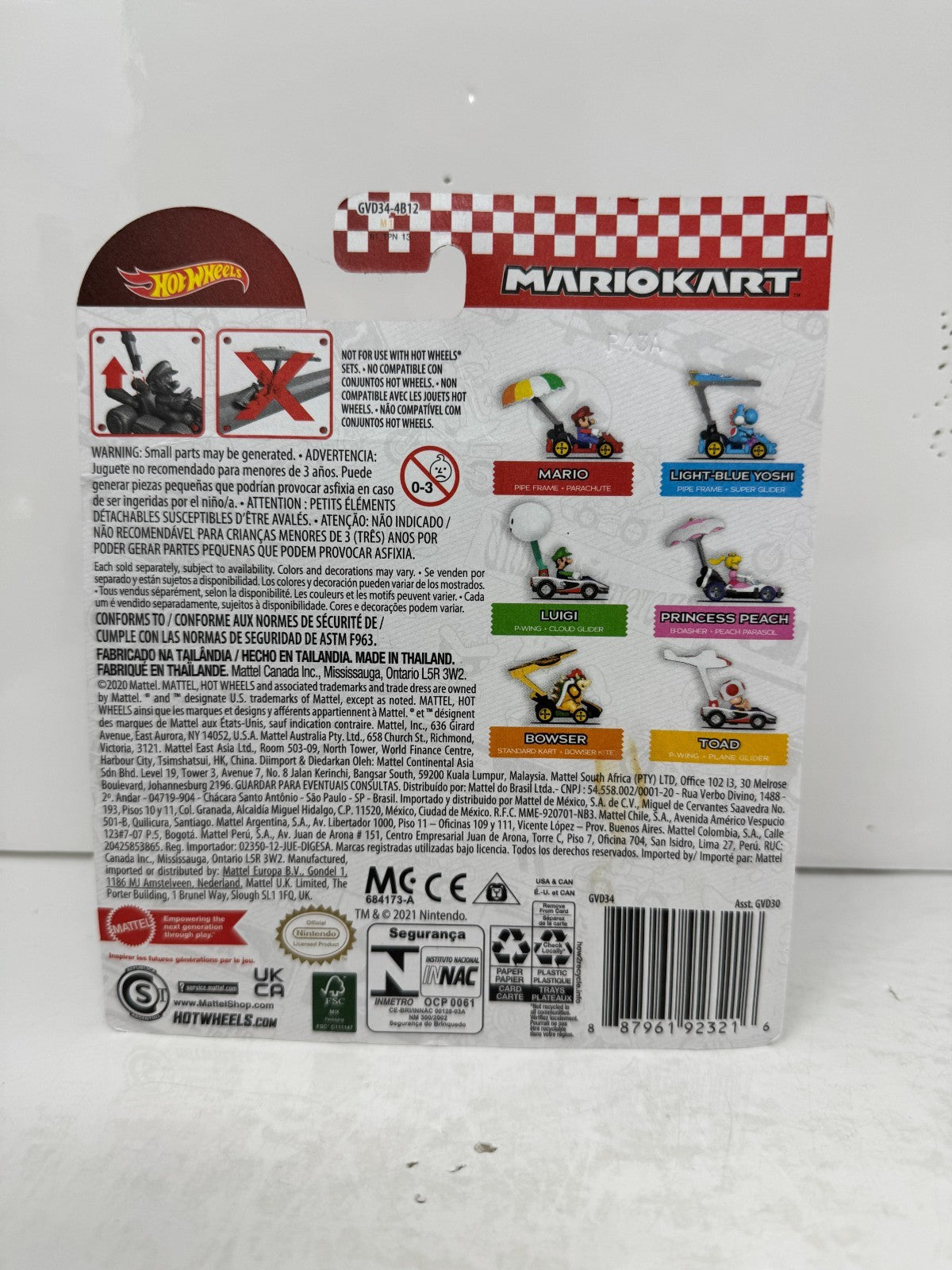 Hot Wheels Mario Kart Toad P-Wing + Plane Glider 1:64 Diecast