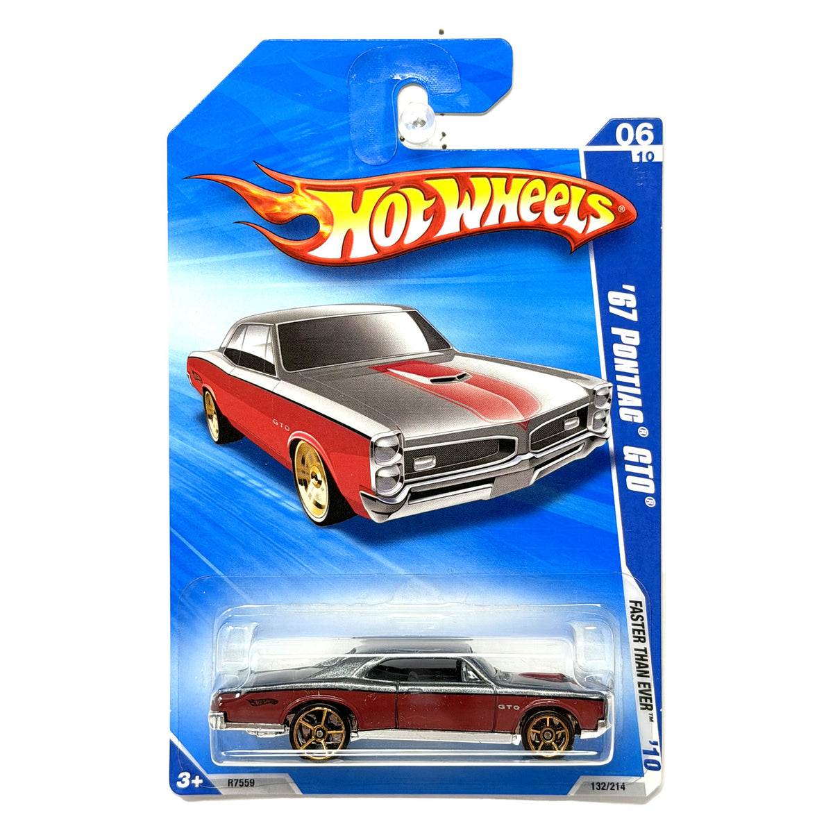 Hot Wheels Faster Than Ever 1967 Pontiac GTO 1:64 Diecast Red Silver