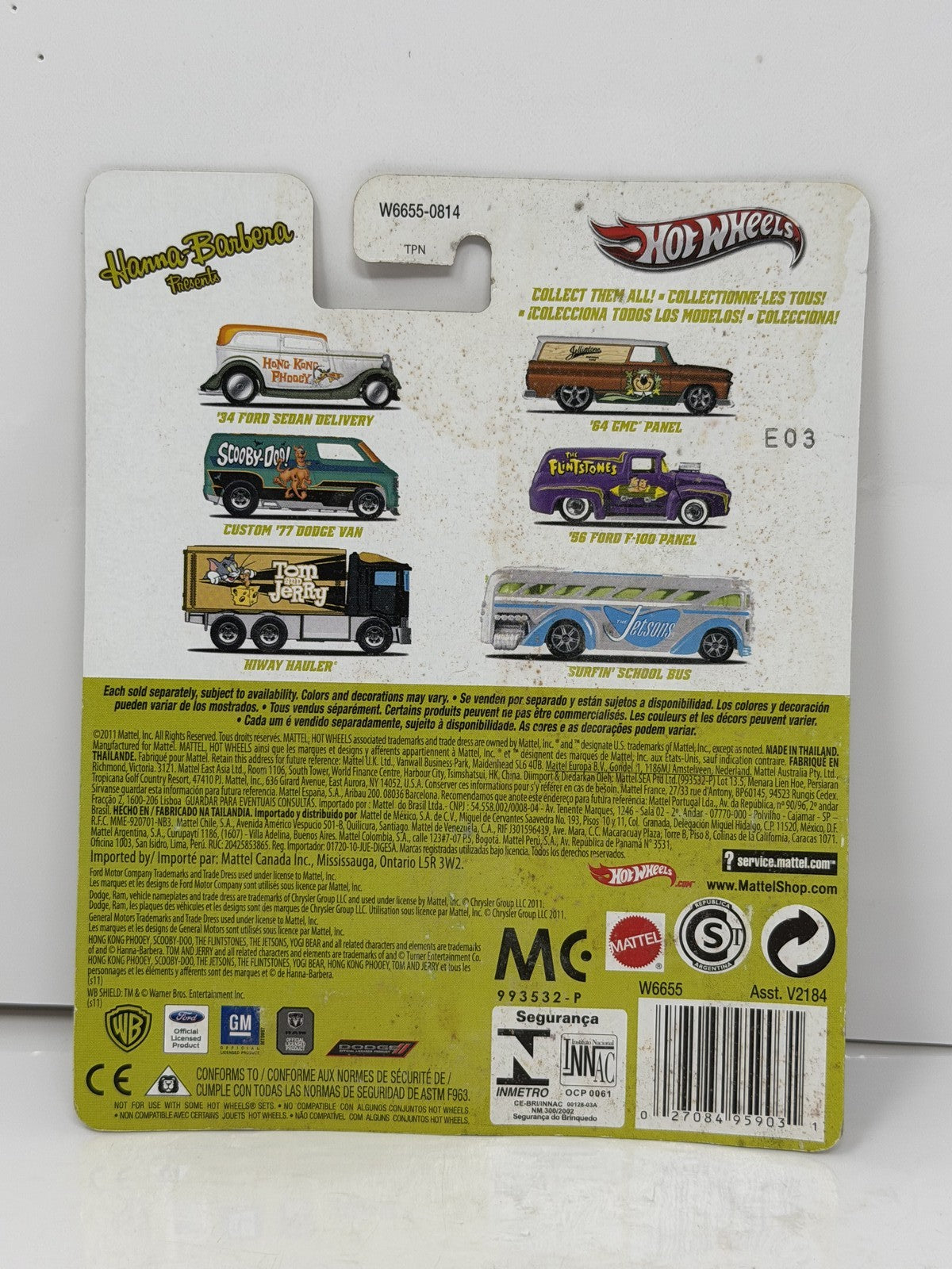 Hot Wheels Yogi Bear 1964 GMC Panel 1:64 Diecast Real Riders