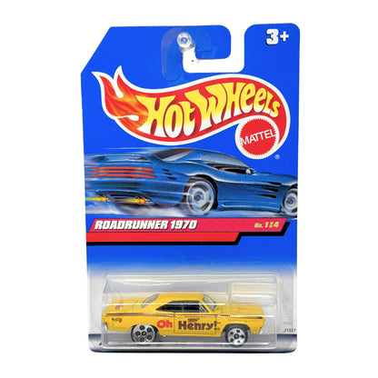 Hot Wheels 1970 Plymouth Road Runner Oh Henry! 1:64 Diecast Yellow