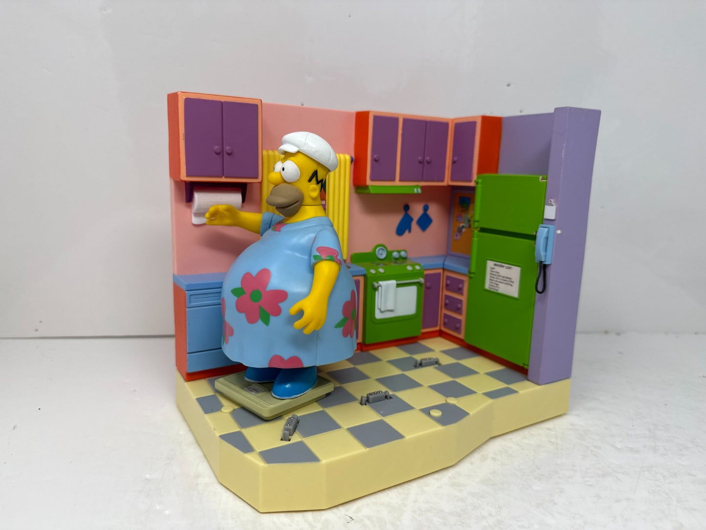 Simpsons World of Springfield Muumuu Homer and Kitchen Set Playmates Diorama