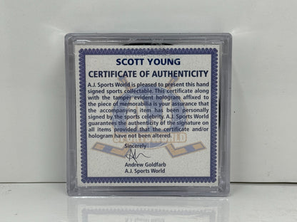 Scott Young Quebec Nordiques Signed NHL Autograph Puck Silver Auto COA AJ Sports