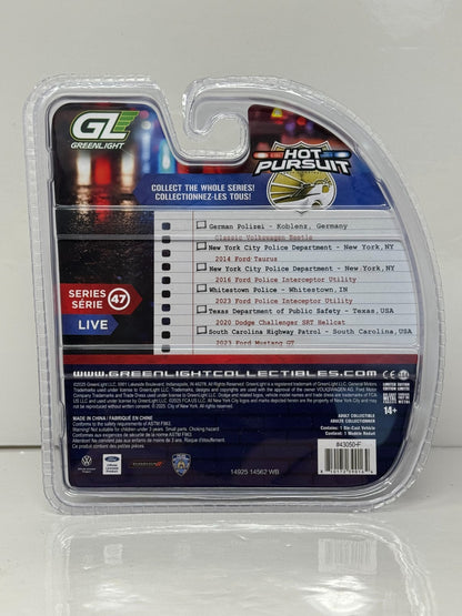 Greenlight Hot Pursuit 2023 Ford Mustang GT Carolina Highway Patrol 1:64 Diecast