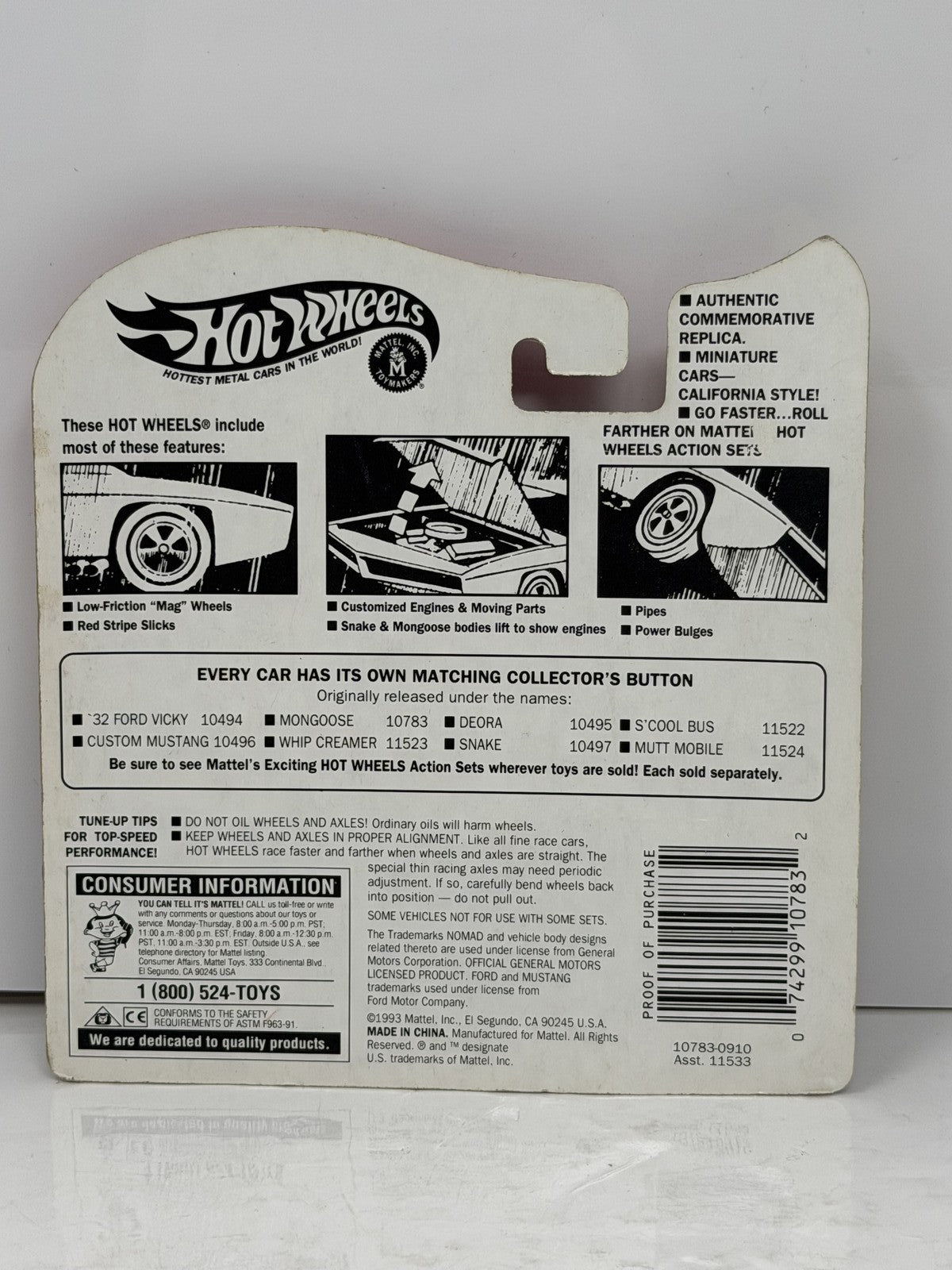 Hot Wheels Vintage Series II Tom McEwen Mongoose 1:64 Diecast w/ Button