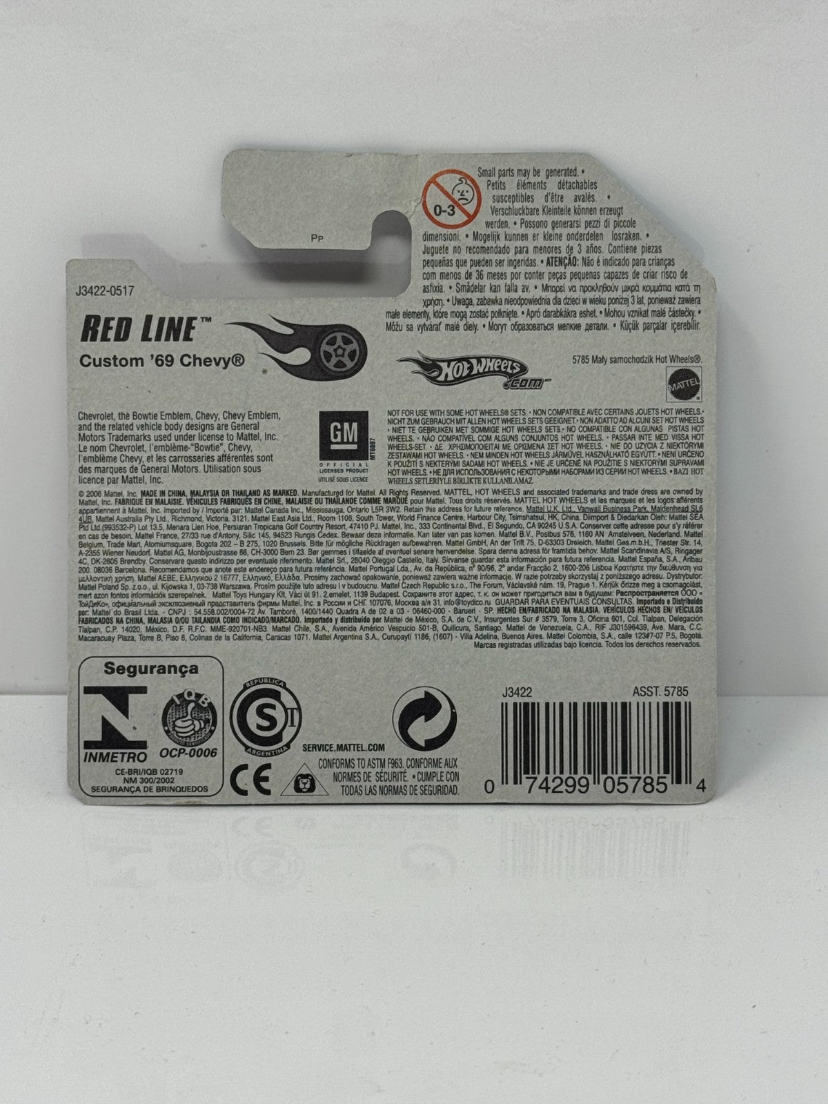 Hot Wheels Red Line Custom 1969 Chevy Pickup 1:64 Diecast Short Card